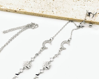 Silver Eyeglasses Chain: Celestial Sunglasses Necklace