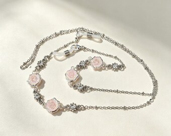Velvet Rose Glasses Chain: Silver Sunglass Strap Holder