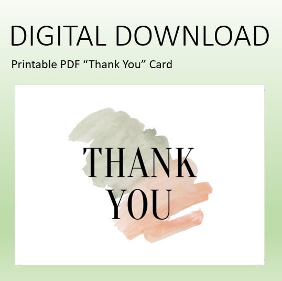 Thank You Card Digital Download - Etsy