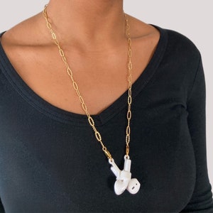 2-in-1 chain: AirPods chain + Glasses chain - Stainless steel gold plated 18K, AirPods accessory, AirPods jewelry, AirPods necklace