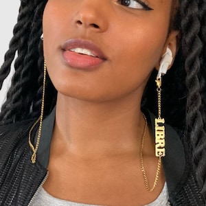 3-in-1 chain: AirPods chain + Glasses chain + Necklace - Stainless steel gold plated 18K, AirPods jewelry, Earpods necklace, Earbuds holder