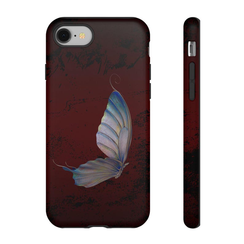 Butterfly Burgundy Tough Case Phone Case, Custom Phone Cover for iPhone Samsung Galaxy Google Pixel, Double Layer Protection image 8