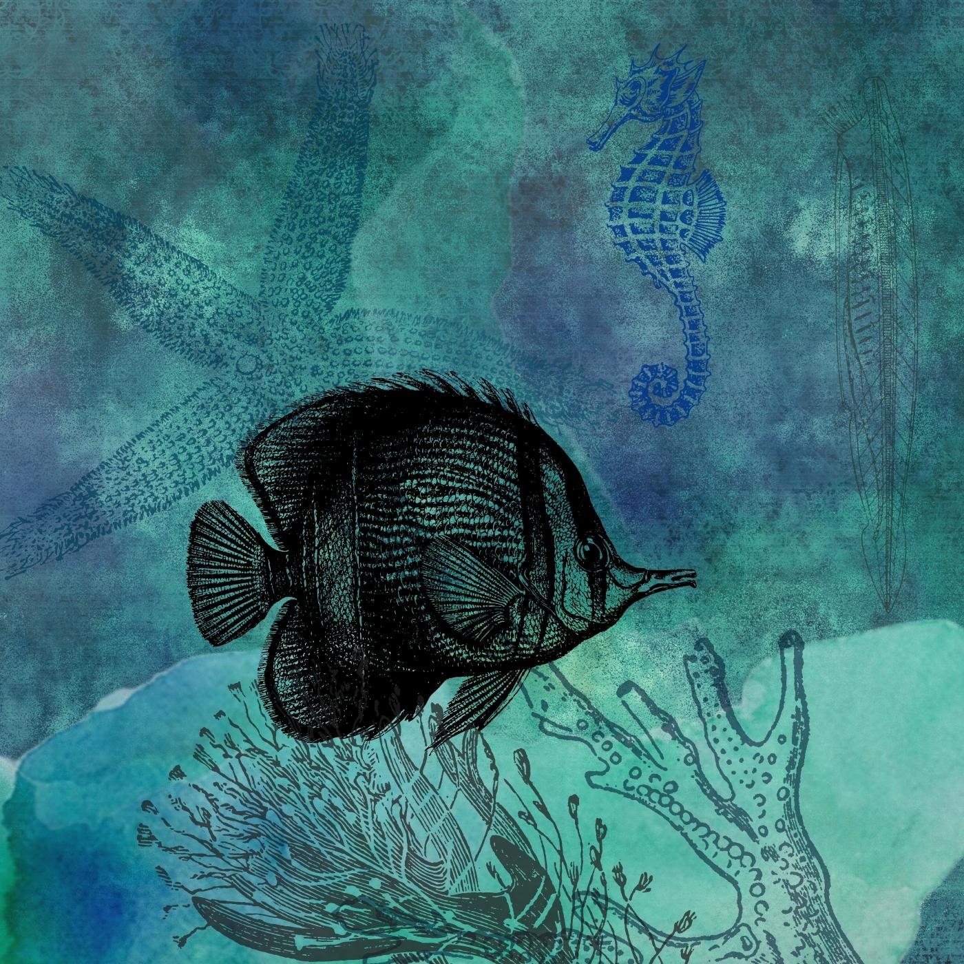 Deep Sea Dive Digital Paper Collection Printable Download Scrapbook ...