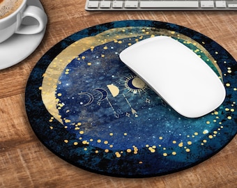 Celestial Mouse Pad: Lunar Phases, Astrology Desk Decor