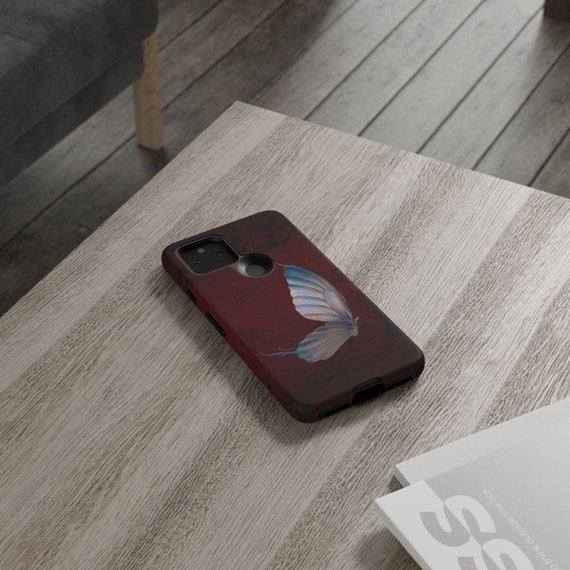Butterfly Burgundy Tough Case Phone Case, Custom Phone Cover for iPhone Samsung Galaxy Google Pixel, Double Layer Protection