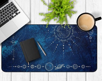 Celestial Desk Mat: Cosmic Space Design, Home Office Decor