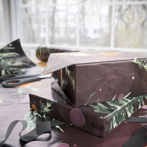 Festive Botanical Wrapping Paper for Christmas Gift Wrapping