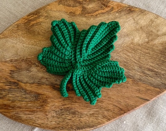 Crochet Maple Leaf for autumn home decor. Unique birthday present and Christmas gift idea. Handmade pretend play  Montessori toy for kids.