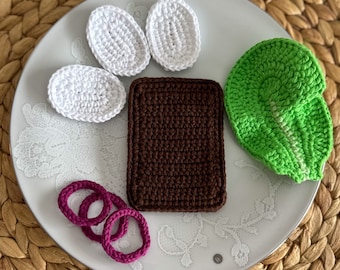 Crochet Mozzarella Sandwich for children, unique birthday and Christmas gift, handmade cotton toy for creative play , Montessori at home