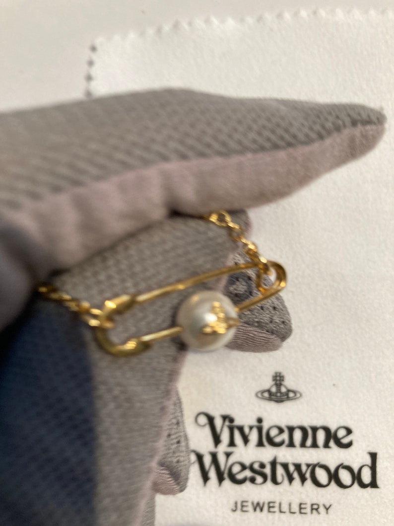 Vivienne Westwood Gold Plated Safety Pin Orb Necklace Etsy