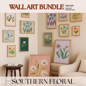 WHOLE SHOP SALE Mega Wall Art Set, Southern Floral wall art Gallery, Trendy Aesthetic Prints, Wall Art Bundle Instant Digital Download