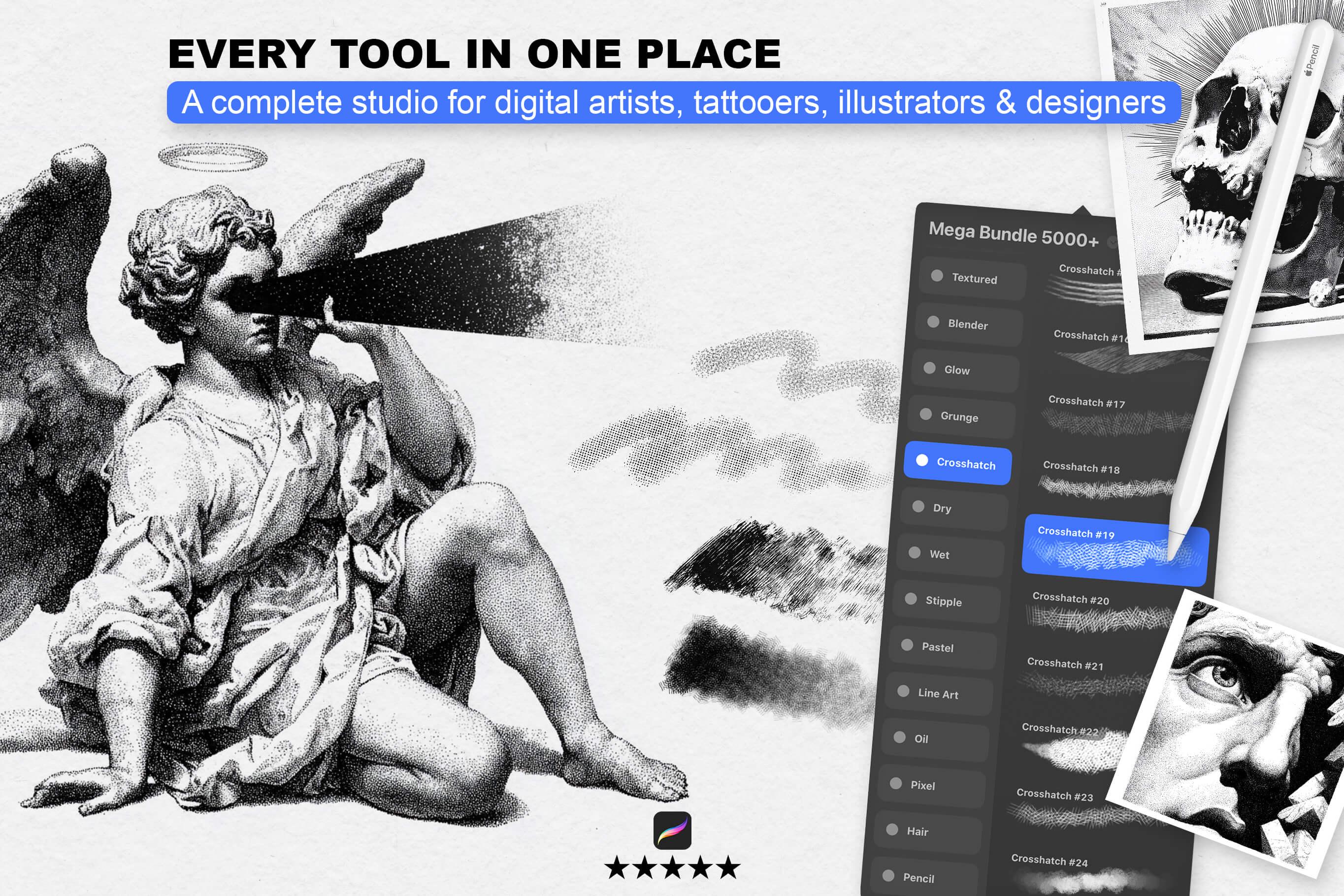 5000+ Procreate Brushes Mega Bundle - Procreate Brush Set for Ipad ...