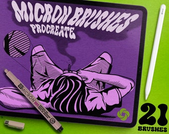 Micron Liner Brush Set: Procreate Sketching & Tattoo Brushes (Digital Download)