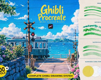 Procreate Brushes for Ghibli-Inspired Anime Landscapes and Watercolor Art