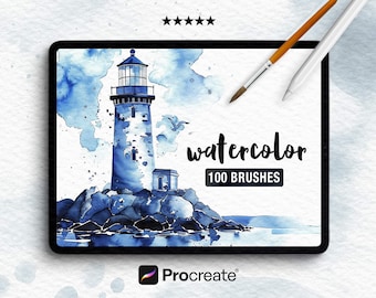Procreate Watercolor Brush Set: 100 Realistic Painting Brushes