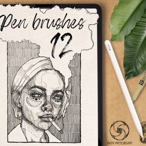 Procreate Brushes - Stiftpinsel für Procreate, Stiftpinsel, Tintenbürsten, Liner Brushes Procreate, Digitaler Stift, Pinsel zum Skizzieren
