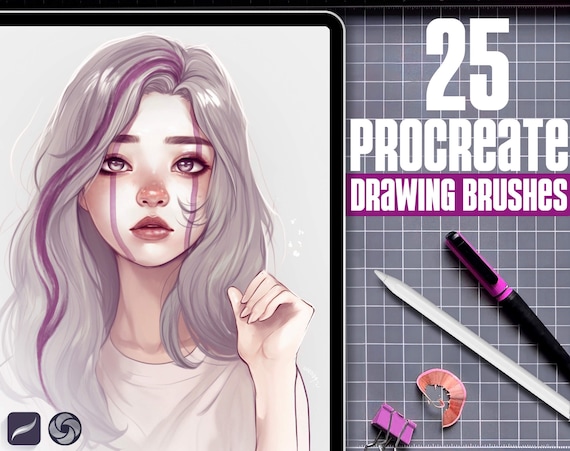 Procreate Drawing Brushes: Pencil, Marker & Blending Kit