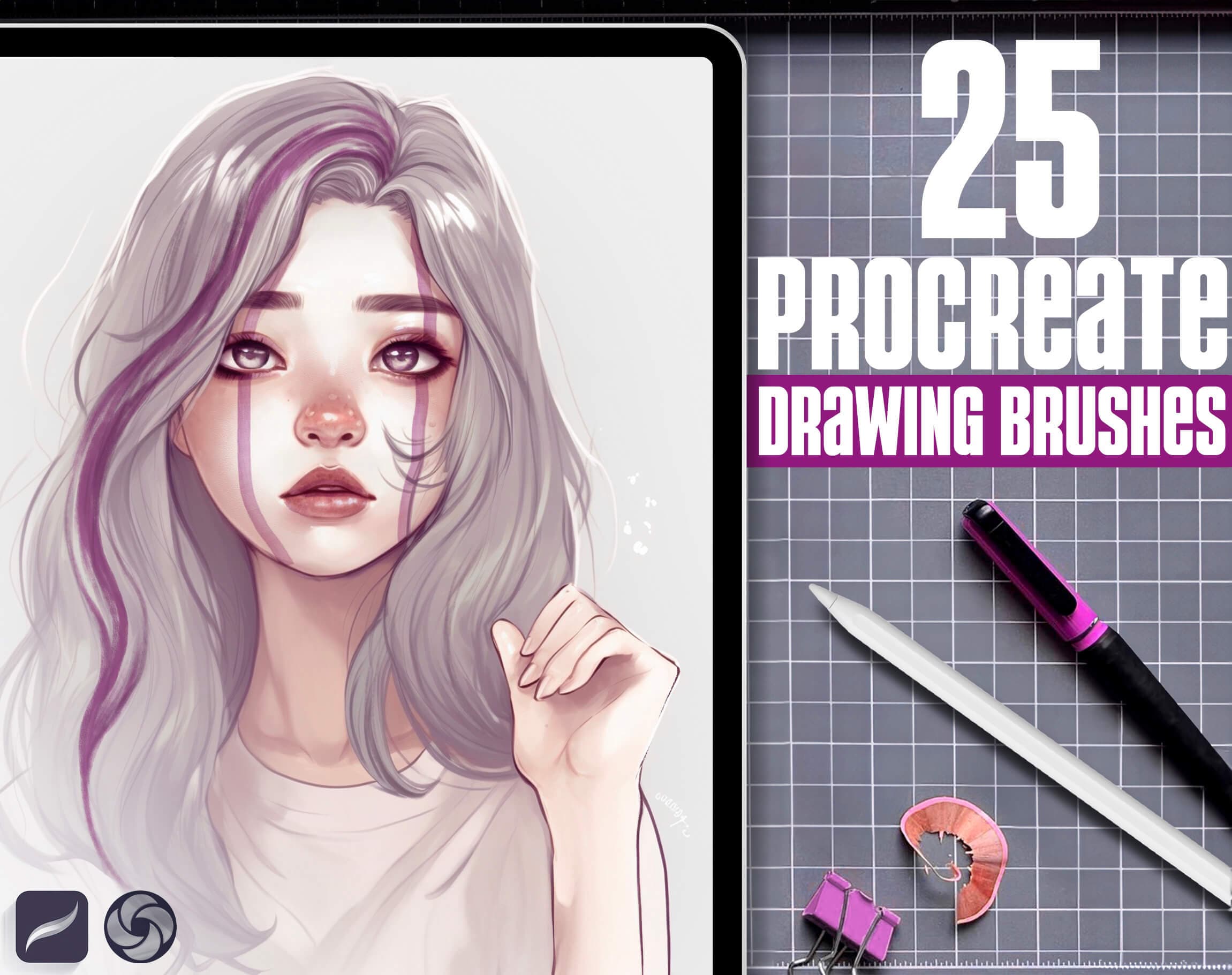 Procreate Brushes For Drawing, Pencil Sketch Kit, Procreate Pencil Brushes, Procreate Marker Brushes, Soft Brushes, Blending Brush Procreate