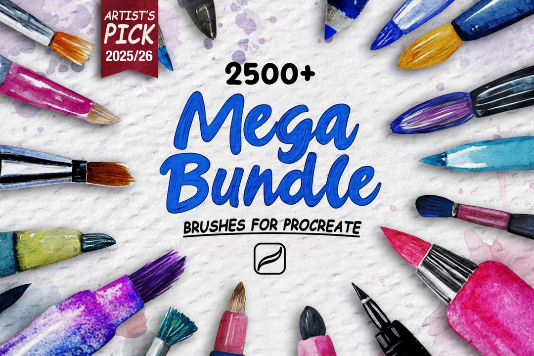 2500+ Procreate Brushes Mega Bundle | Sketch, Pencil, Ink, Marker ...