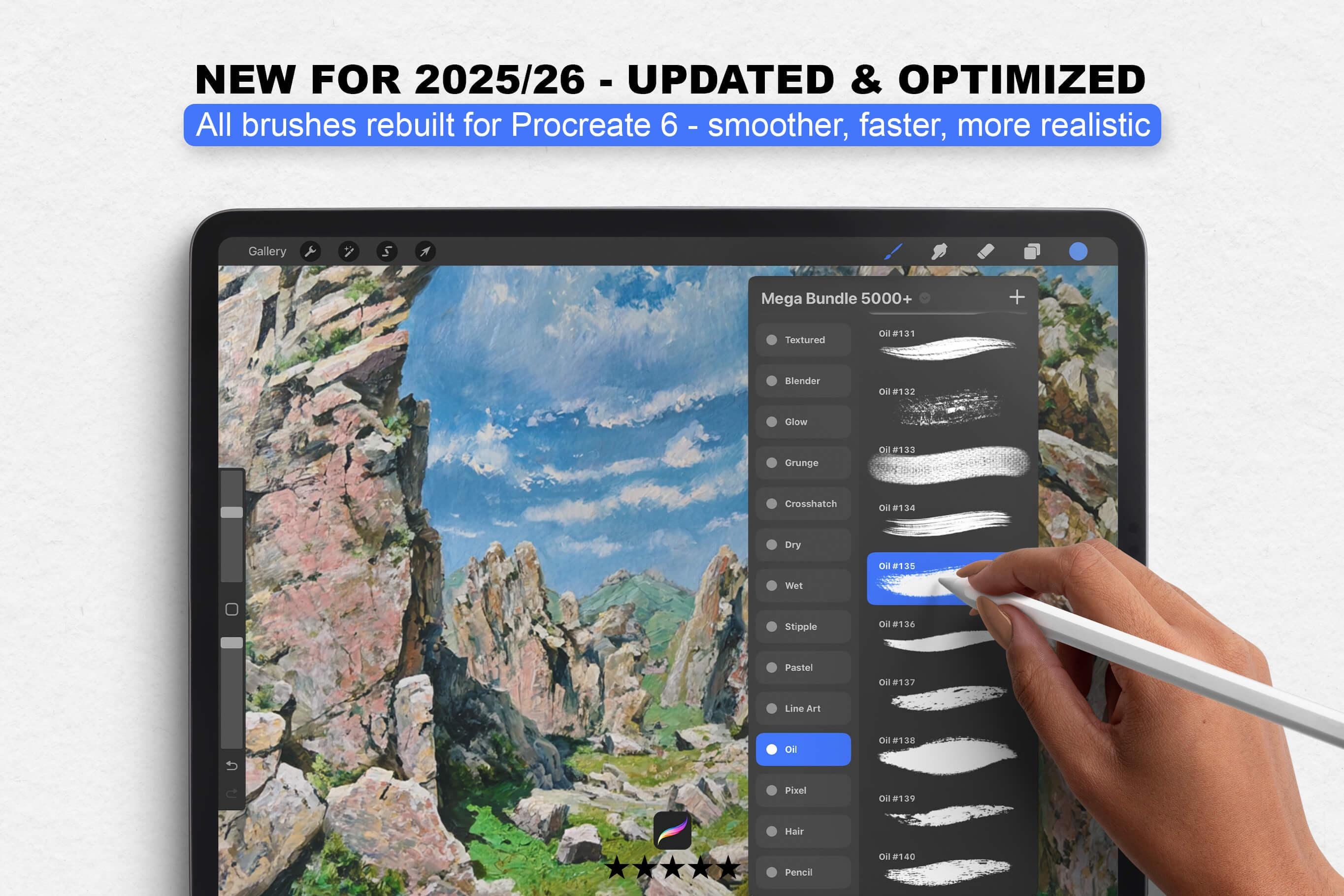 5000+ Procreate Brushes Mega Bundle - Procreate Brush Set for Ipad ...