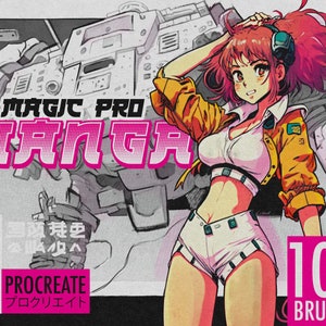 Magic Pro Manga Procreate Brushes, Anime Brushes For Procreate, Manga Sketching Procreate Brushes, Halftone Procreate and Comics Drawing