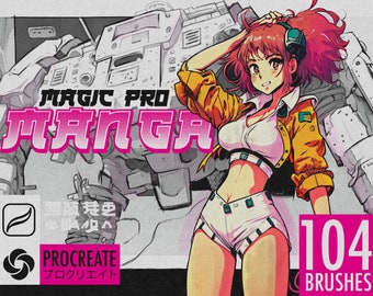 Manga Procreate Brushes: Anime Sketching, Halftone & Comic Brushes For Procreate, Marker Brushes and Line Art, Paper Textures