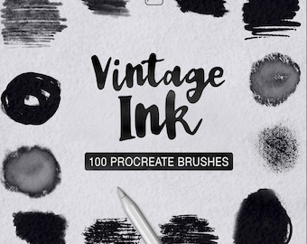 Vintage Ink Procreate Brushes - Alcohol Markers, Paper Textures, Line Art, Digital Sketch Tools For iPad, Tattoo Brush Pack