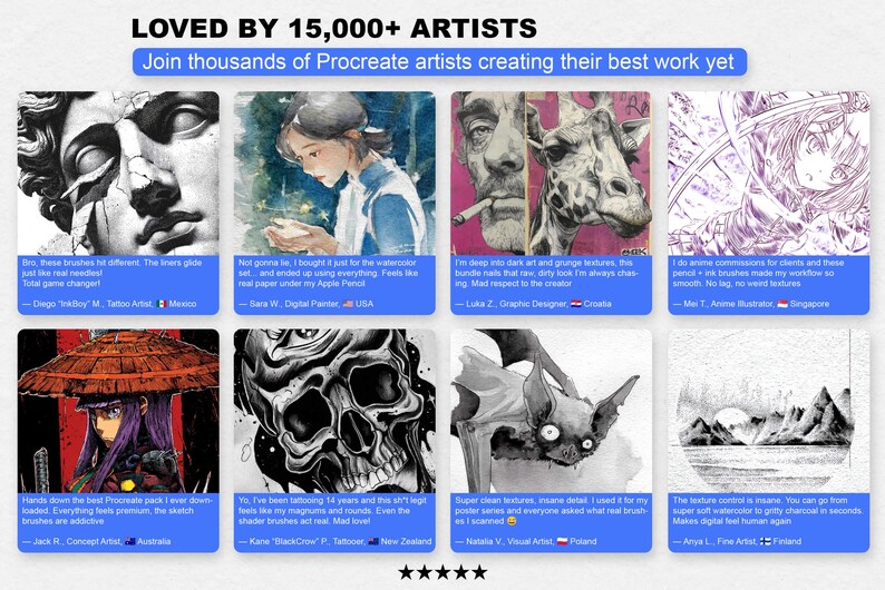 5000+ Procreate Brushes Mega Bundle - Procreate Brush Set for Ipad ...