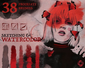 Procreate Brushes: Watercolor & Sketching Kit (Digital Download)