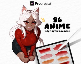 Anime Procreate Brushes: Soft Line art, Shaders, Paper Textures, Manga Shading Brush Set For iPad