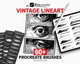 Classic LineArt Brushes for Procreate | Retro Drawing Tools, Comic Inking, Thin Lines, Paper Textures