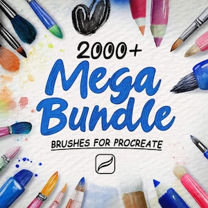 2000+ Procreate Brushes - Mega Bundle For Procreate, Only Brushes - No Stamps, Full Shop Bundle, Procreate Ink, All In One Brushes Procreate