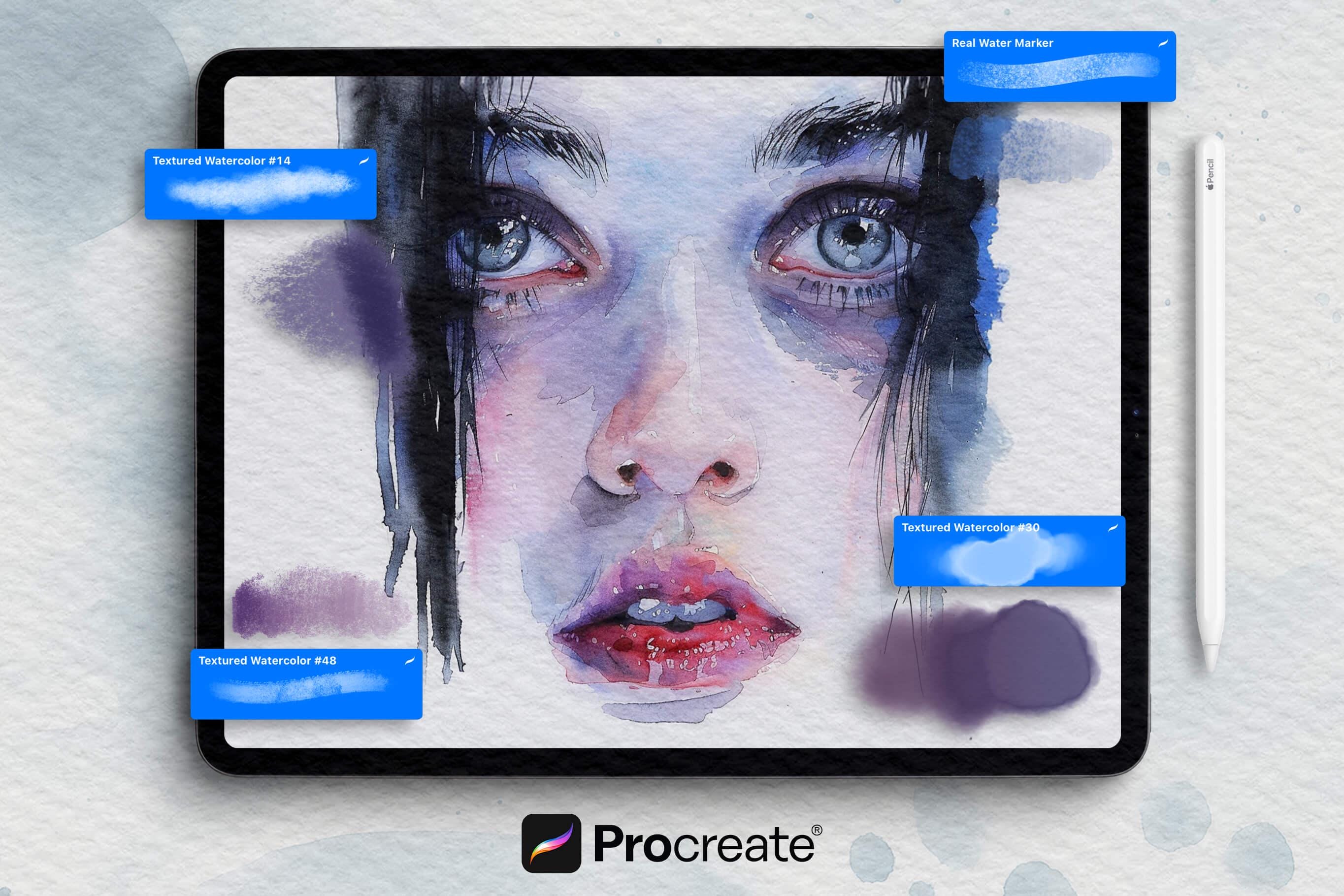 Procreate Watercolor Brush Set: 100 Realistic Painting Brushes - Etsy