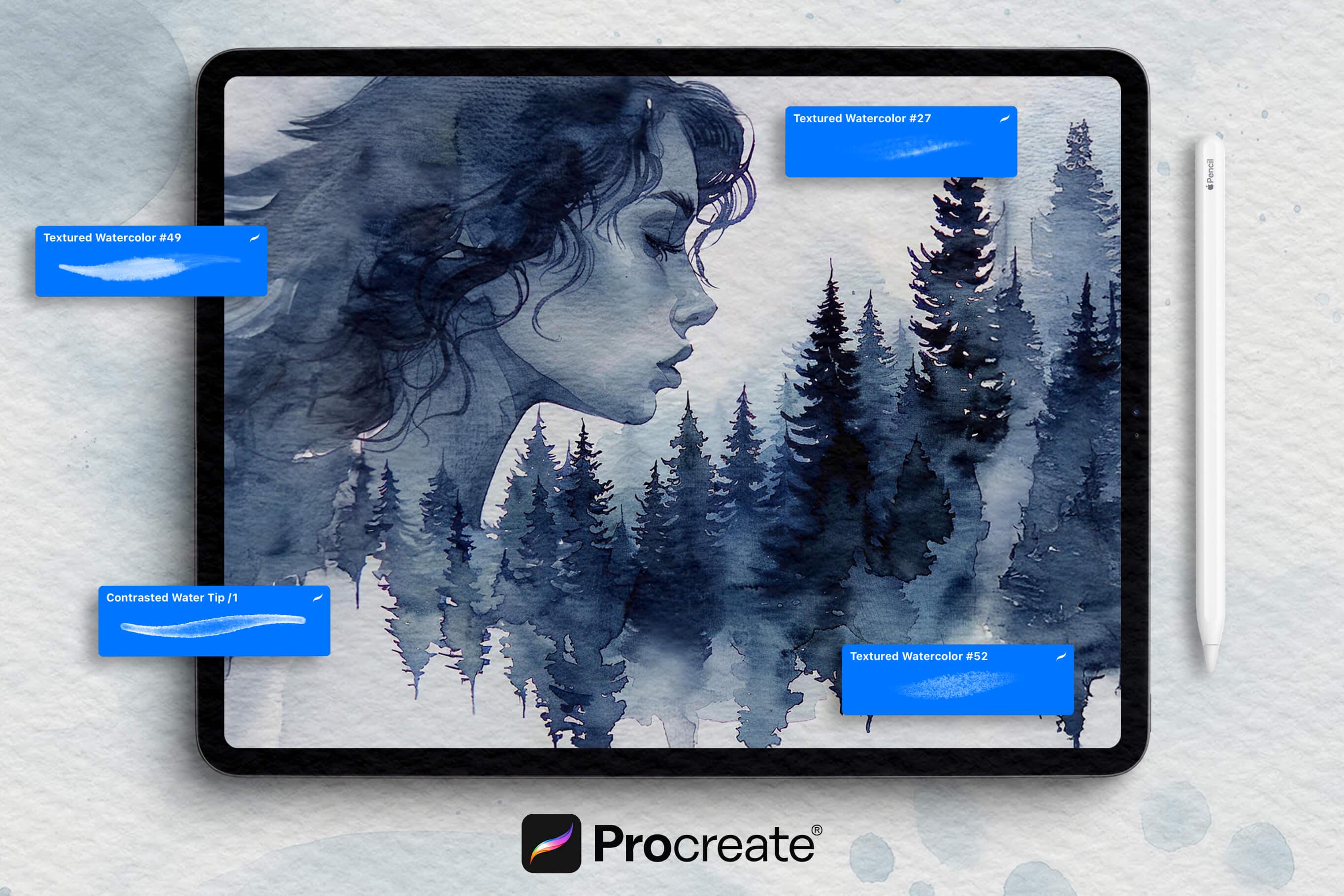 Procreate Watercolor Brush Set: 100 Realistic Painting Brushes - Etsy