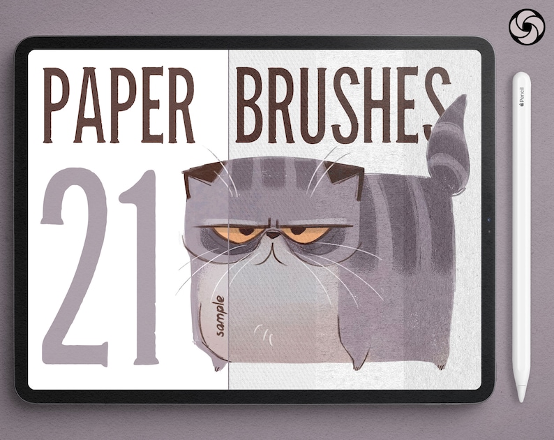 Procreate Paper Texture Brushes: Realistic Watercolor Canvases image 1