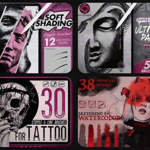 650 Procreate Brushes, Mega Bundle for Procreate, Digital Paper, 24 ...