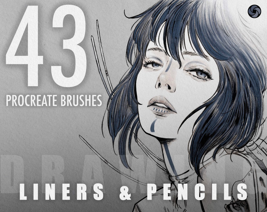 43 Procreate Brushes, Liners and Pencils for Procreate, Micron Pen