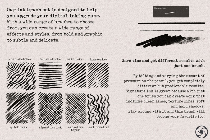 Procreate Ink Brush Set: Sketch, Liner, Paper, Splatter Brushes ...