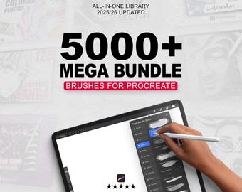 Megabundel 5000+ Procreate-penselen - Procreate-penselenset voor iPad, digitaal tekenen