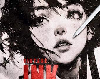 Procreate Ink Brushes, Distressed Textures Brush Pack, Comic Brushes for Procreate, Anime And Manga Shading, Tattoo Drawing Tools For iPad