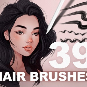 Procreate Hair Brushes, Procreate Braids, Procreate Brushes Hair, Curly Hair Procreate Stamps, Procreate Black Hair Brush, Blonde Hair Brush image 1