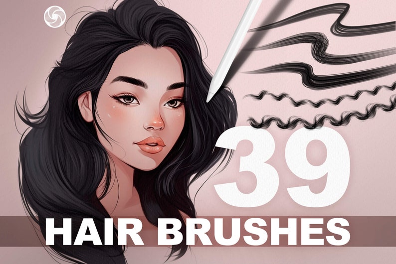 Procreate Hair Brushes, Procreate Braids, Procreate Brushes Hair, Curly Hair Procreate Stamps, Procreate Black Hair Brush, Blonde Hair Brush image 1