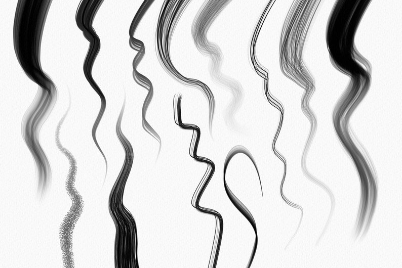 Procreate Hair Brushes, Procreate Braids, Procreate Brushes Hair, Curly Hair Procreate Stamps, Procreate Black Hair Brush, Blonde Hair Brush image 10