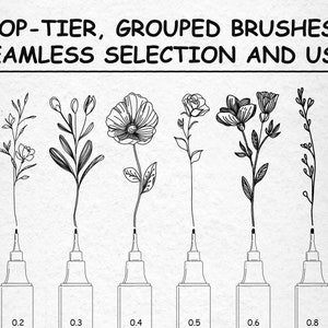 100 Fineline Procreate Brushes, Procreate Micron Fine liner Brush Set, Pen Brushes Procreate, Lineart Procreate, Inking and Stipple Brushes zdjęcie 3