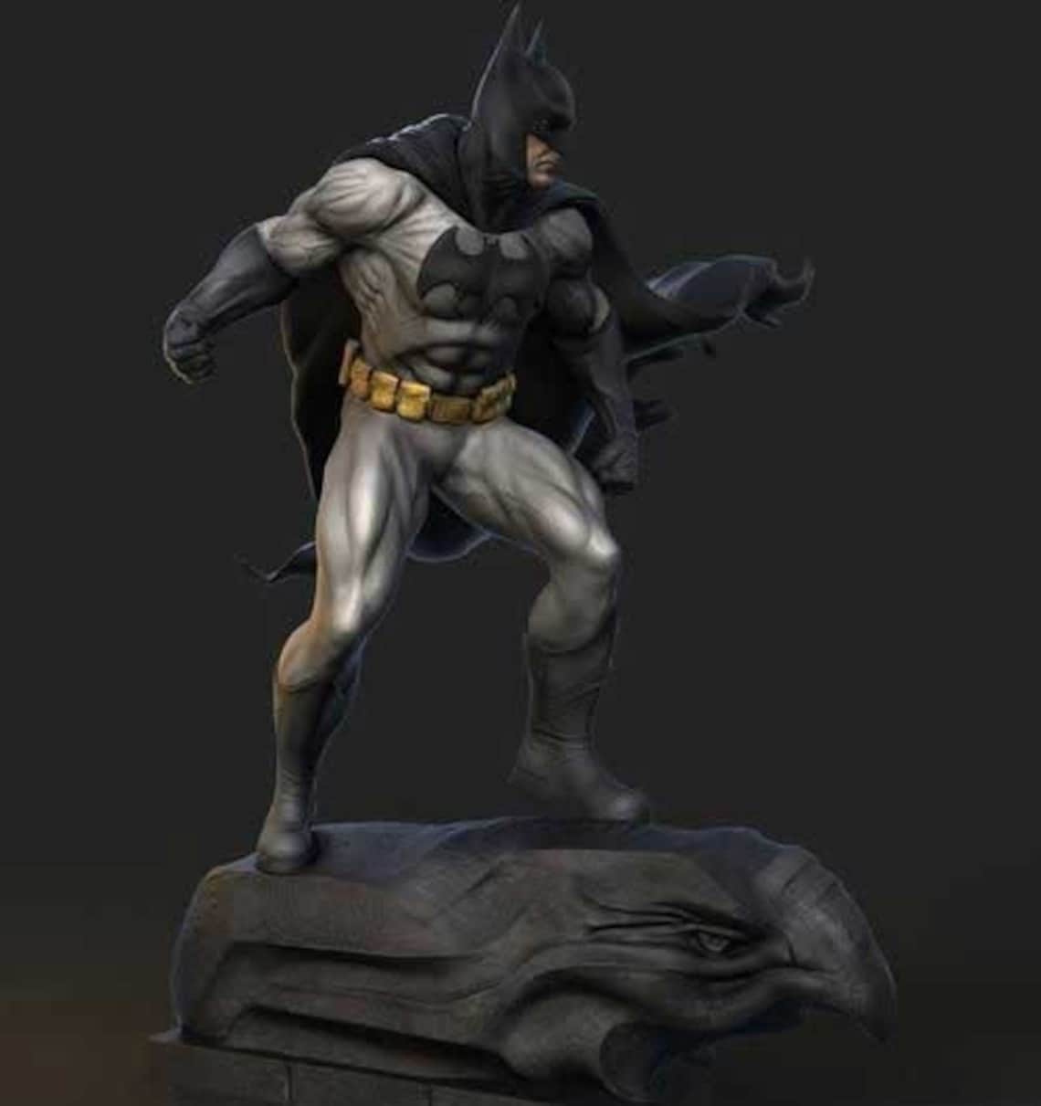 Batman STL Figure Statue STL 3D Print DC Batman Etsy Australia