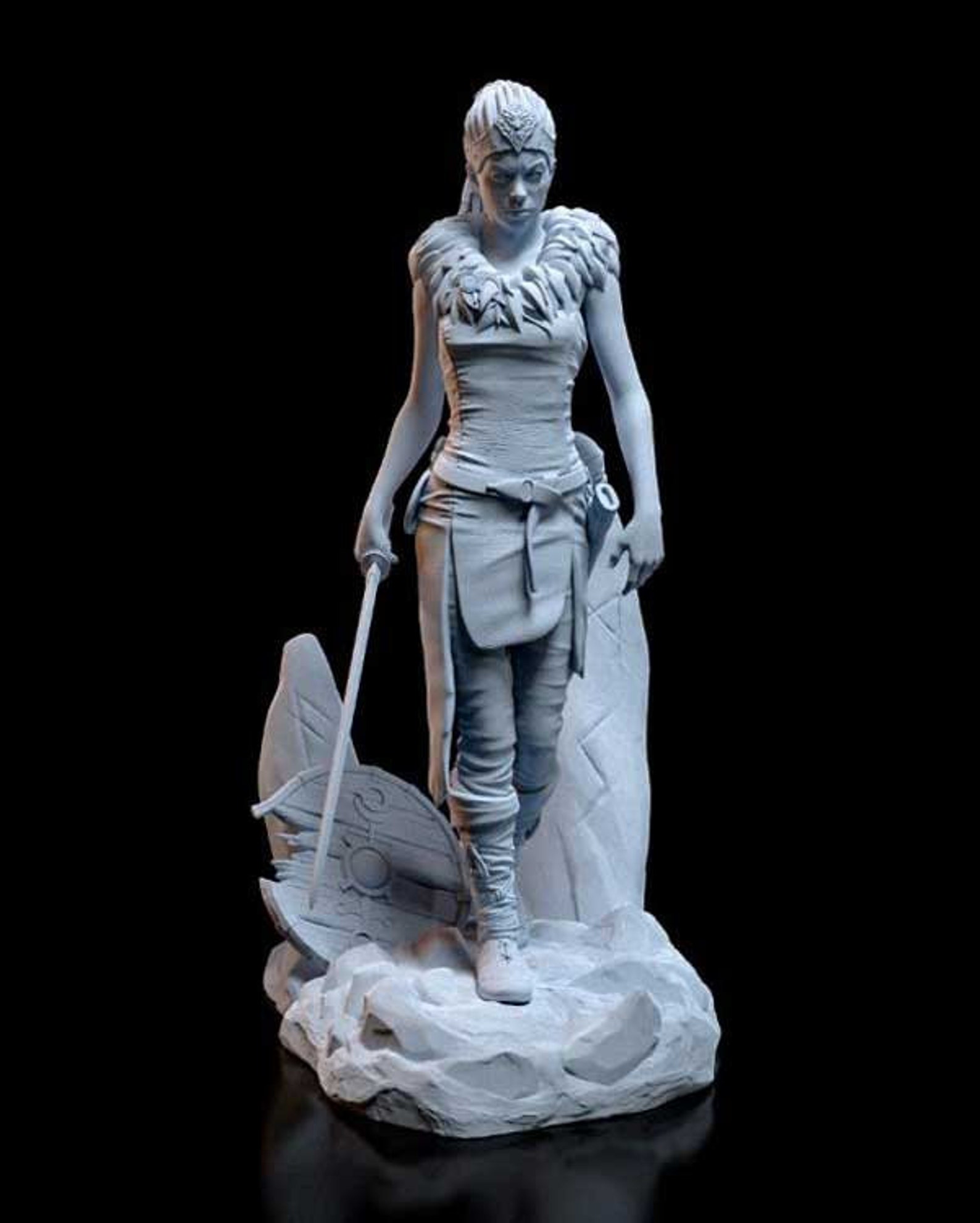 Senua STL Figure Statue STL 3D Print Hellblade Game Character Etsy