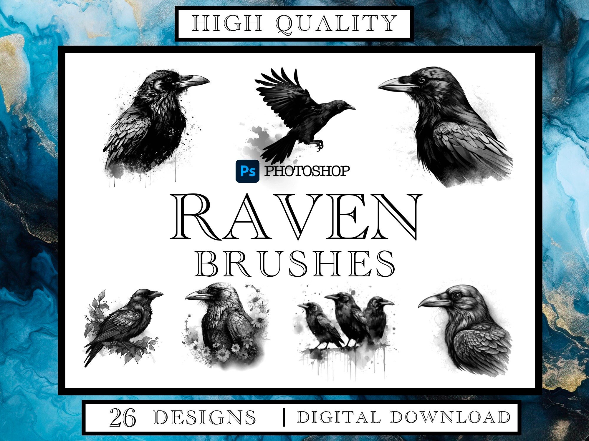 Raven Designs for as Brushes With High Quality. Etsy Canada
