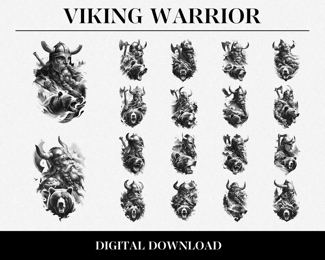Viking Warrior Procreate Brush Set | 50 Digital Tattoo Brushes - Etsy