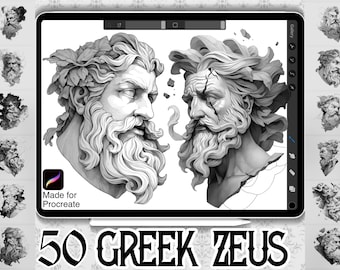 Zeus Greek Mythology Procreate Brushes | Tattoo Stamps (Instant Download)