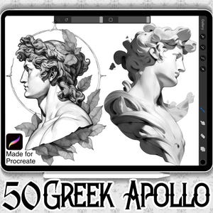 50 Apollo Designs | INSTANT DOWNLOAD | Greek Mythology Stamps | Procreate Brush | Tattoo Design | Digital Print | Commercial Use Allowed